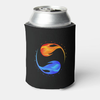 Twin Flame-Black- Can Cooler