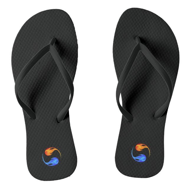 Twin Flame-Black- Flip Flops (Footbed)