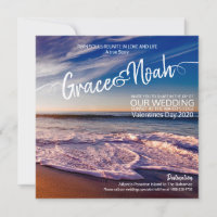 Twin Flame Destination Beach Wedding Invitation