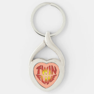 Twin Flame Heart Key Ring