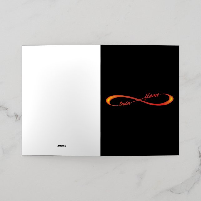 Twin Flame infinity symbol Foil Greeting Card (Outside Laydown)
