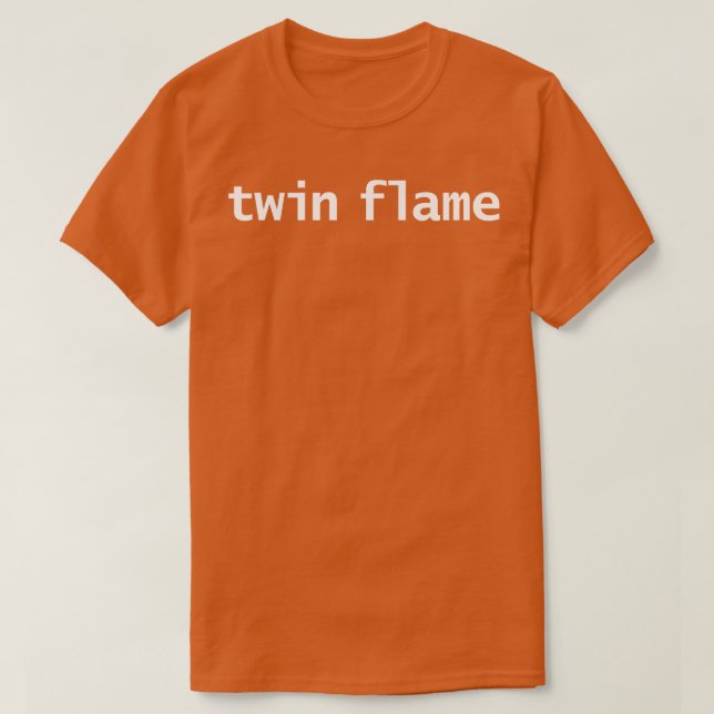 Twin Flame Minimal Typography White Text T-Shirt (Design Front)