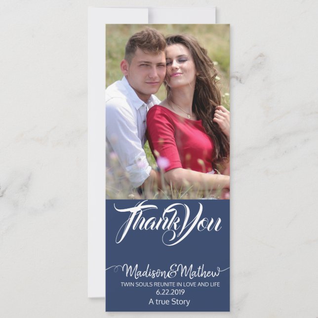 Twin Flame Photo Thank You Card (Front)