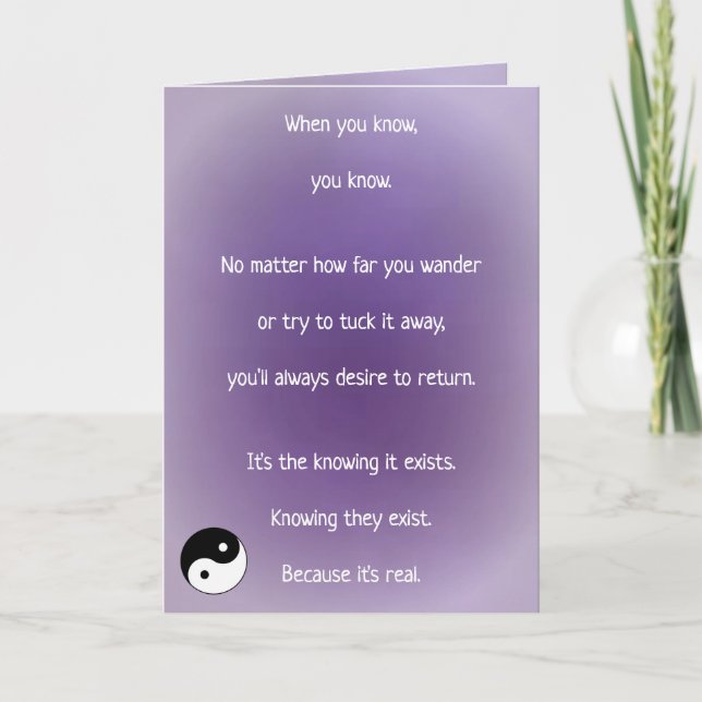 Twin Flame Soulmates Separation KNOWING Poem Holiday Card (Front)