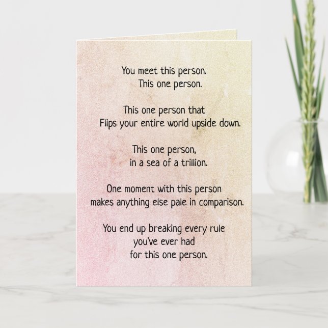 Twin Flame Soulmates THE ONE Poem  Holiday Card (Front)