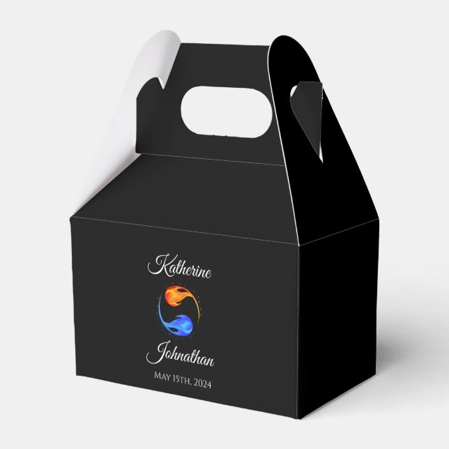 Twin Flame Wedding-Black-Favour Box (Front Side)