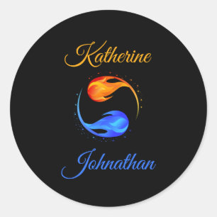 Twin Flame Wedding Theme- Classic Round Sticker