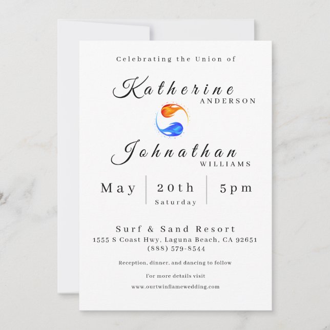 Twin Flame Wedding Theme- Invitation (Front)