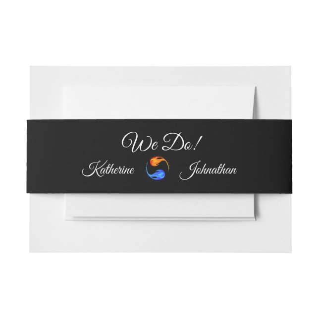 Twin Flame Wedding Theme- Invitation Belly Band (Front Example)