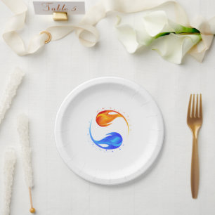 Twin Flame Wedding Theme-White- Paper Plate