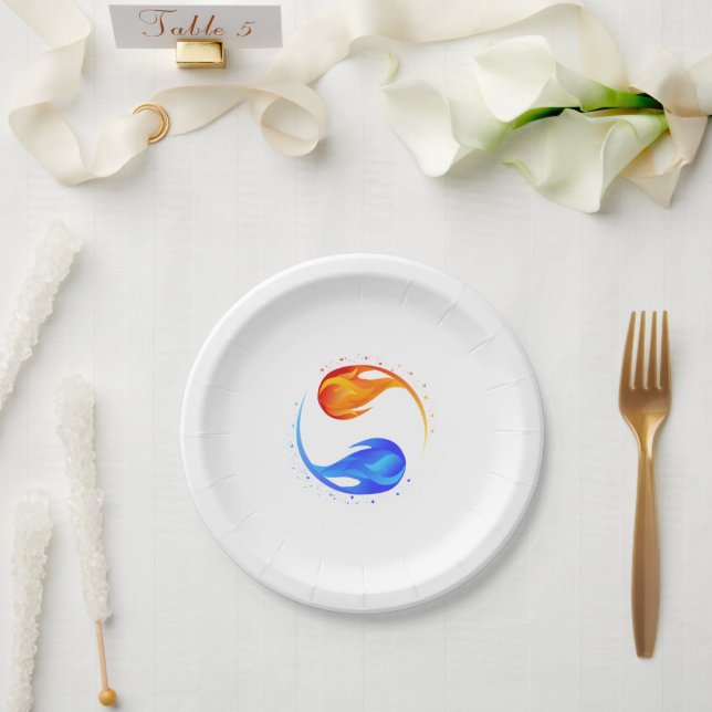 Twin Flame Wedding Theme-White- Paper Plate (Wedding)
