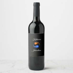 Twin Flame Wedding-  Wine Label