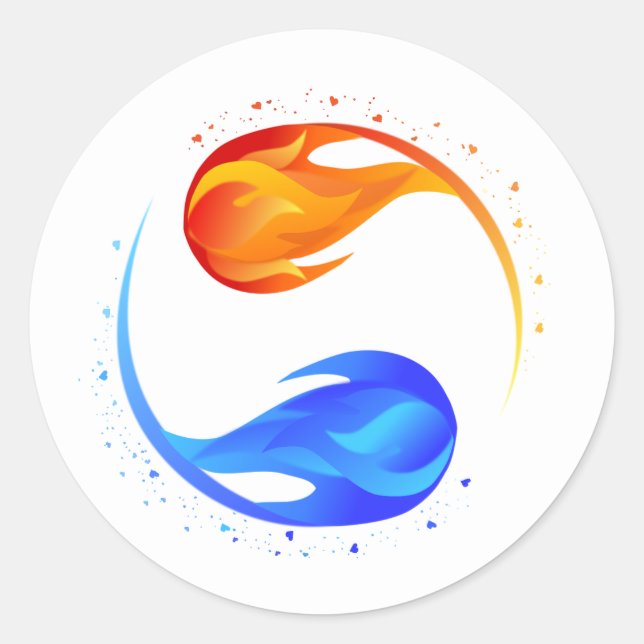 Twin Flame-White- Classic Round Sticker (Front)