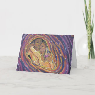 "Twin Flames" Blank Greeting Card by Flora Cloud