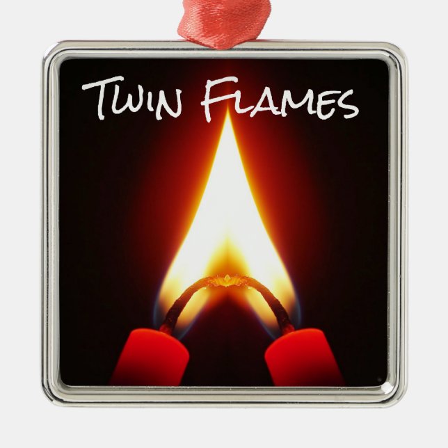 Twin Flames FIRE Two Became One Metal Tree Decoration (Front)