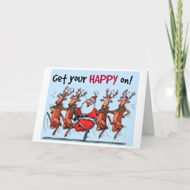 TWIN-GET YOUR HAPPY ON AND ROCK THIS CHRISTMAS HOLIDAY CARD (Front)