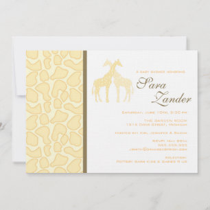 Twin Giraffes Baby Shower Invitation