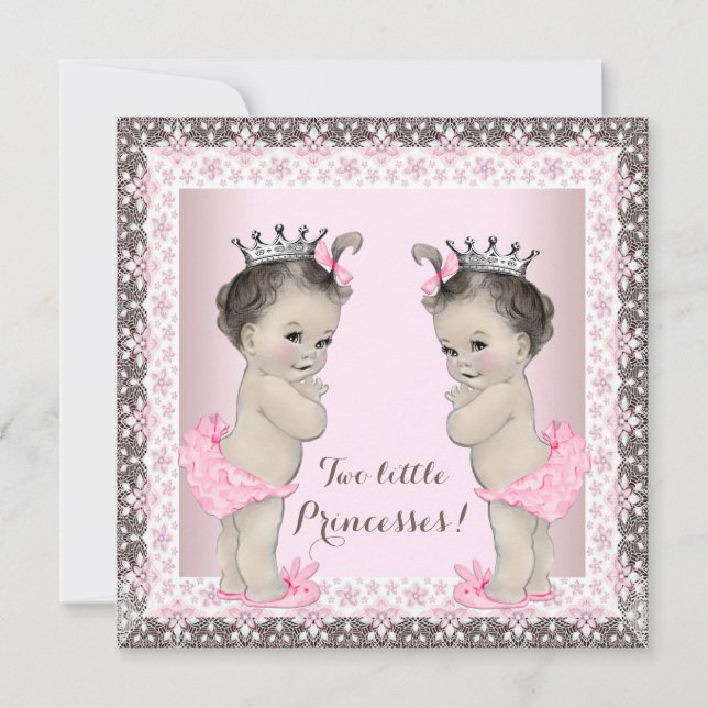 Twin Girl Baby Shower Invitation (Front)