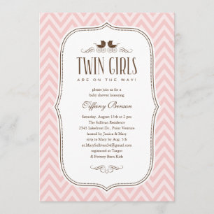 Twin Girl Baby Shower Invitations