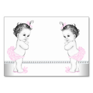 Twin Girl Baby Shower Table Number