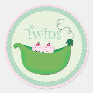 Twin Girl Cupcake Toppers & Stickers