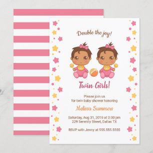Twin Girls Baby Shower 2 Invitation