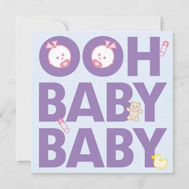 Twin Girls Baby Shower Invitation (Front)