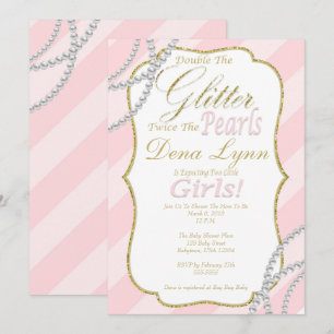 Twin Girls Baby Shower Invitation