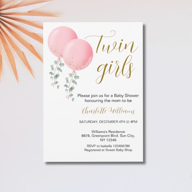 Twin Girls Baby Shower Invitation (Creator Uploaded)