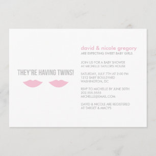 Twin Girls Baby Shower Invitation