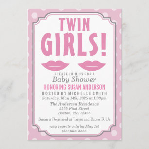 Twin Girls! Baby Shower Invitation