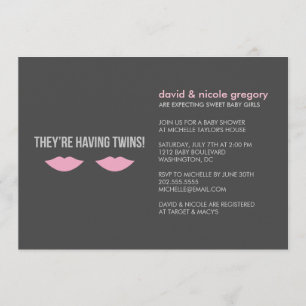 Twin Girls Baby Shower Invitation