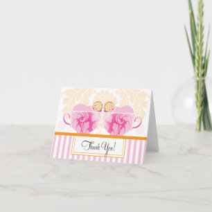 Twin Girls Baby Shower Thank You Card