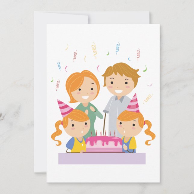 Twin Girls Birthday Invitation (Front)