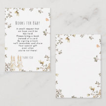 Twin girls bunny books for baby request card