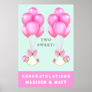 twin girls congrats poster