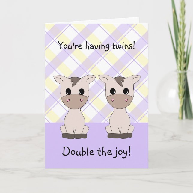 Twin Girls Congratulations Card (Front)