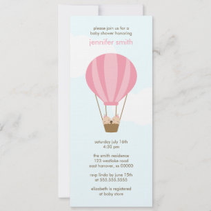 Twin Girls in a Balloon Baby Shower Invitation