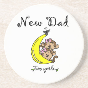 Twin Girls New Dad Gifts Coaster