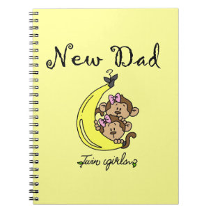 Twin Girls New Dad Gifts Notebook