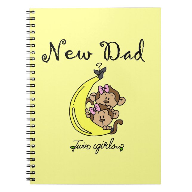 Twin Girls New Dad Gifts Notebook (Front)