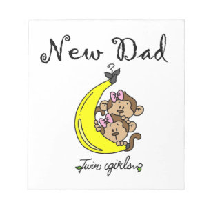 Twin Girls New Dad Gifts Notepad