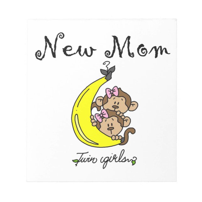Twin Girls New Mum Gifts Notepad (Front)