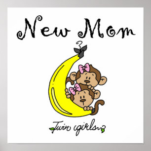 Twin Girls New Mum Gifts Poster