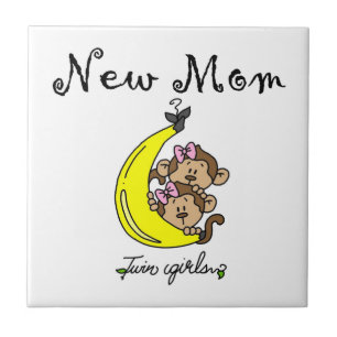 Twin Girls New Mum Gifts Tile