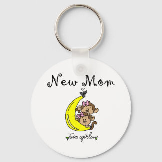 Twin Girls New Mum T-shirts and Gifts Key Ring