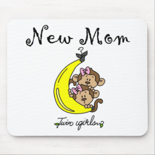 Twin Girls New Mum T-shirts and Gifts Mouse Mat