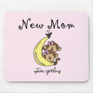 Twin Girls New Mum T-shirts and Gifts Mouse Mat