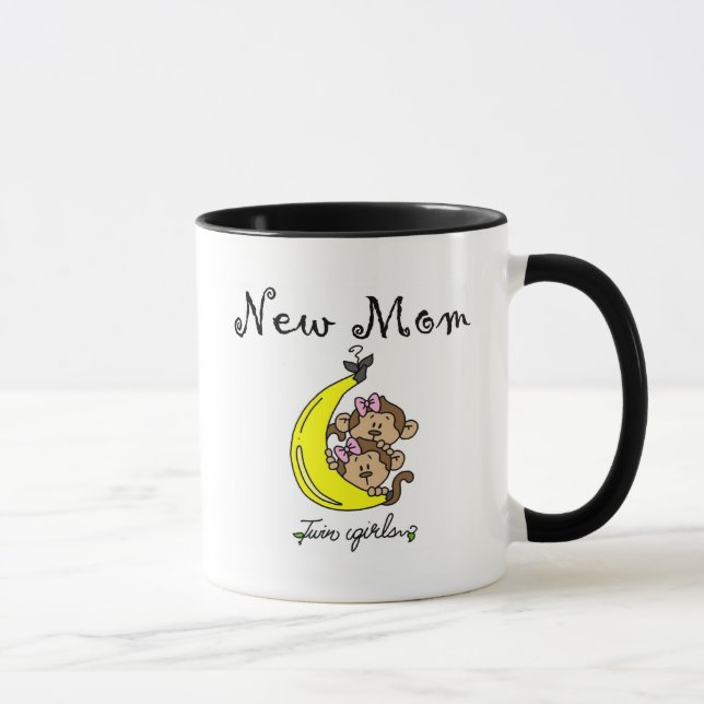 Twin Girls New Mum T-shirts and Gifts Mug (Right)