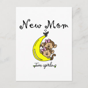 Twin Girls New Mum T-shirts and Gifts Postcard